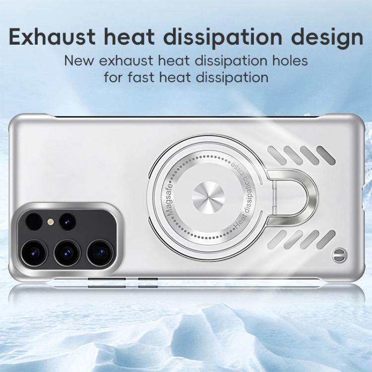 For Samsung Galaxy S25 Ultra 5G Ice Sense Series Graphene Cooling MagSafe Holder Phone Case(Black) - Galaxy S25 Ultra 5G Cases by PMC TechLife | Online Shopping South Africa | PMC TechLife | Buy Now Pay Later Mobicred