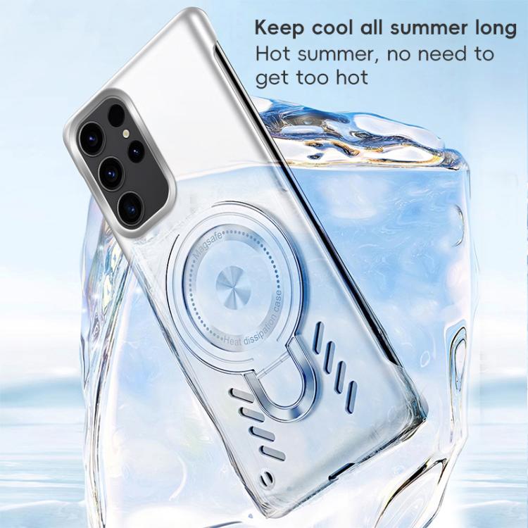 For Samsung Galaxy S25 Ultra 5G Ice Sense Series Graphene Cooling MagSafe Holder Phone Case(Black) - Galaxy S25 Ultra 5G Cases by PMC TechLife | Online Shopping South Africa | PMC TechLife | Buy Now Pay Later Mobicred