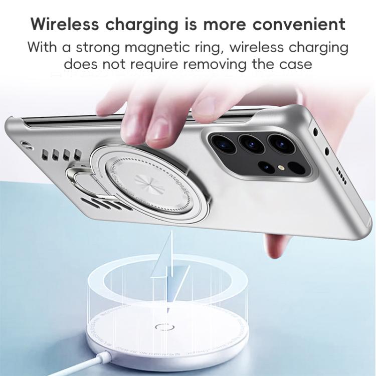 For Samsung Galaxy S25 Ultra 5G Ice Sense Series Graphene Cooling MagSafe Holder Phone Case(Black) - Galaxy S25 Ultra 5G Cases by PMC TechLife | Online Shopping South Africa | PMC TechLife | Buy Now Pay Later Mobicred