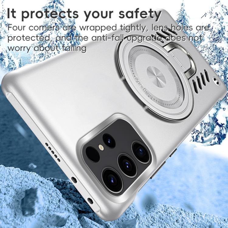 For Samsung Galaxy S25 Ultra 5G Ice Sense Series Graphene Cooling MagSafe Holder Phone Case(Black) - Galaxy S25 Ultra 5G Cases by PMC TechLife | Online Shopping South Africa | PMC TechLife | Buy Now Pay Later Mobicred