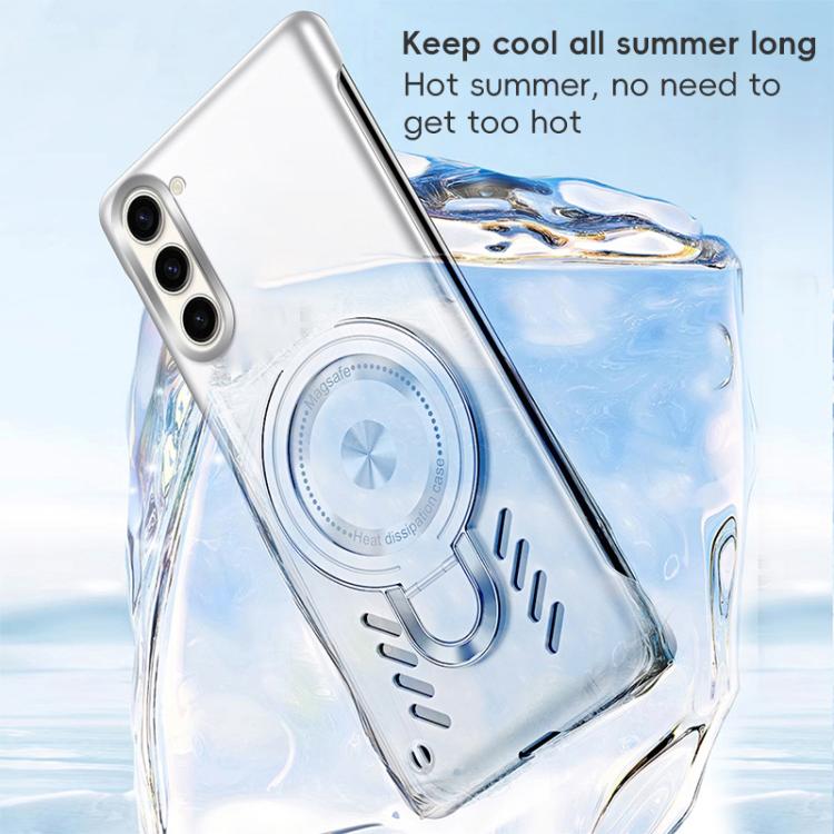 For Samsung Galaxy S25 5G Ice Sense Series Graphene Cooling MagSafe Holder Phone Case(Silver) - free shipping - PMC TechLife - Order now!