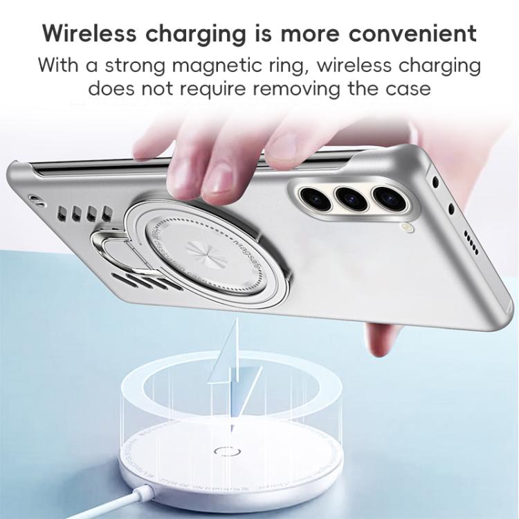 For Samsung Galaxy S25 5G Ice Sense Series Graphene Cooling MagSafe Holder Phone Case(Silver) - free shipping - PMC TechLife - Order now!
