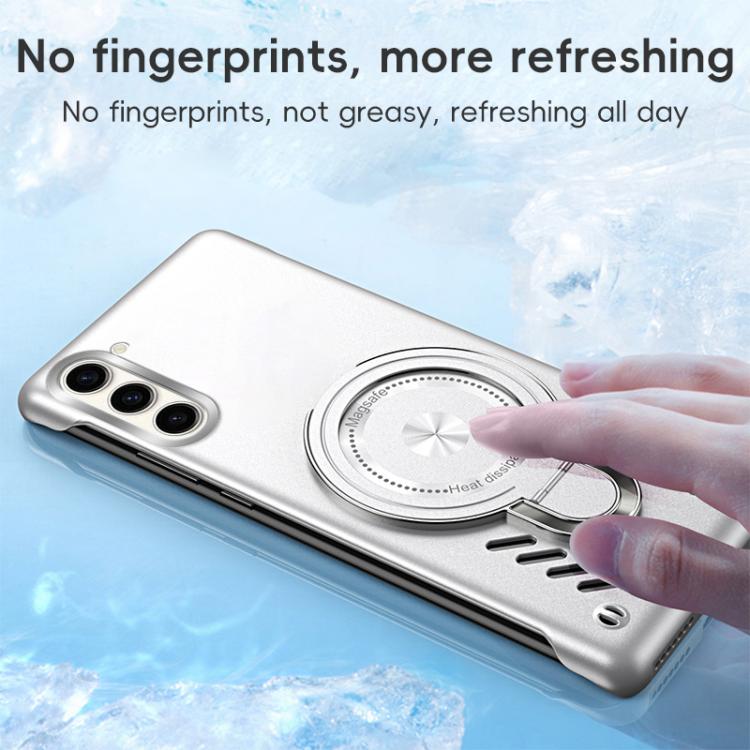For Samsung Galaxy S25 5G Ice Sense Series Graphene Cooling MagSafe Holder Phone Case(Silver) - free shipping - PMC TechLife - Order now!