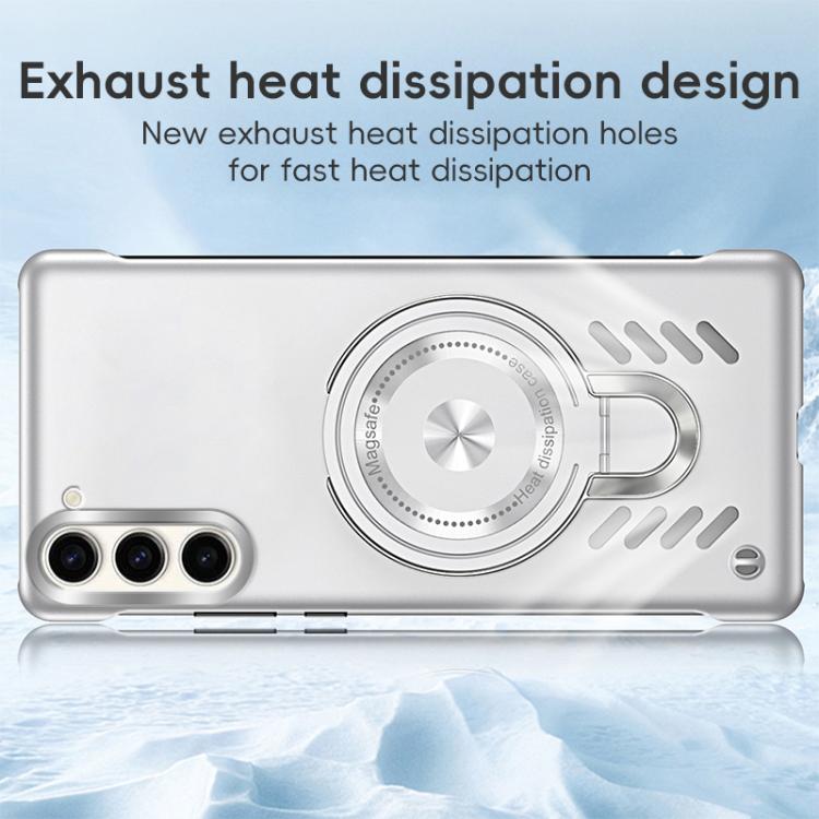 For Samsung Galaxy S25+ 5G Ice Sense Series Graphene Cooling MagSafe Holder Phone Case(Silver) - Galaxy S25+ 5G Cases by PMC TechLife | Online Shopping South Africa | PMC TechLife | Buy Now Pay Later Mobicred