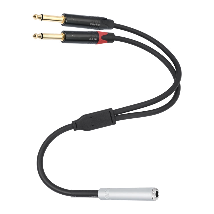 6.35mm 1/4 TRS Stereo Female to Dual Male Y-type Audio Cable, Length:50cm - Microphone Audio Cable & Connector by PMC TechLife | Online Shopping South Africa | PMC TechLife | Buy Now Pay Later Mobicred