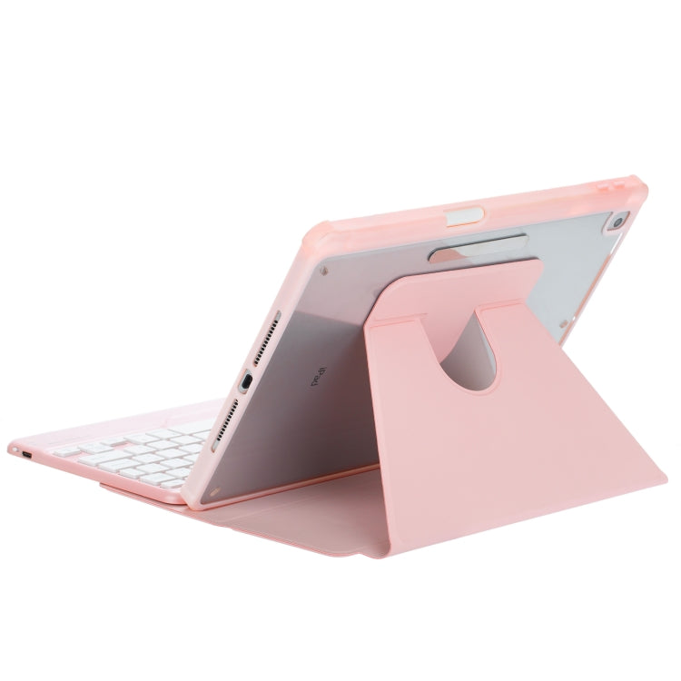 For iPad Pro 11 2024 L13-B 360 Rotation Acrylic Transparent Bluetooth Keyboard Leather Case(Pink) - free shipping - PMC Jewellery - Order now!
