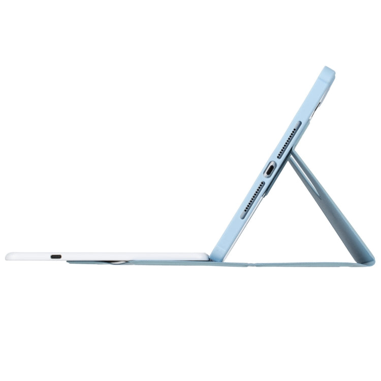 For iPad Pro 11 2024 YL13-A 360 Rotation Acrylic Transparent Round Keycap Bluetooth Keyboard Leather Case With Touch Control(Blue) - For iPad Pro by PMC Jewellery | Online Shopping South Africa | PMC Jewellery | Buy Now Pay Later Mobicred
