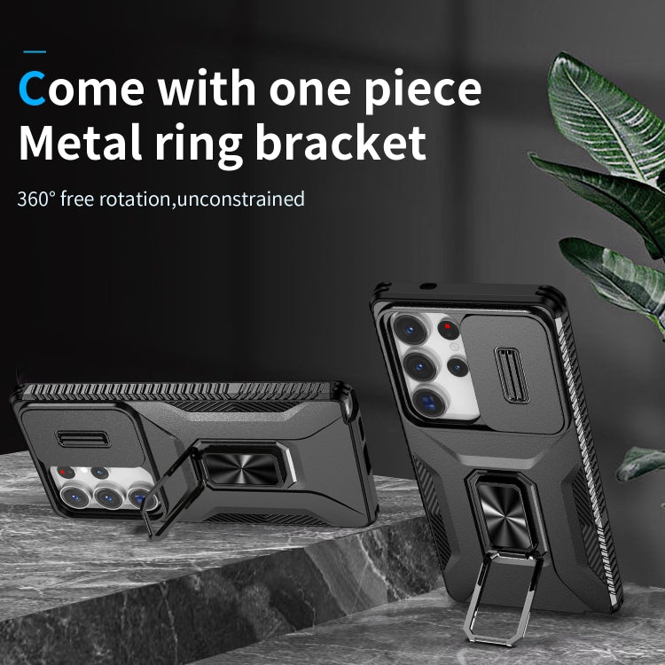 For Samsung Galaxy S25 Ultra 5G Sliding Camshield Holder Phone Case(Black) - free shipping - PMC Jewellery - Order now!