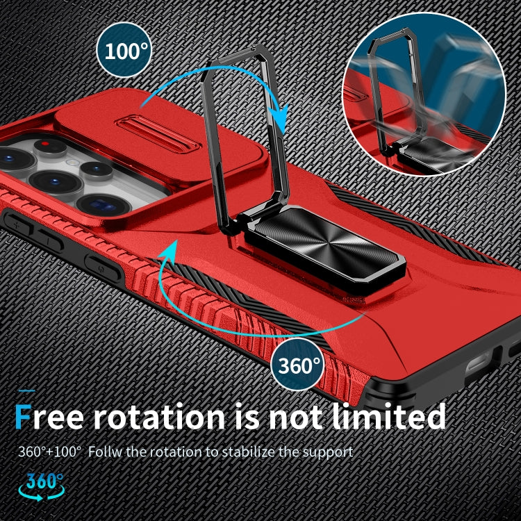 For Samsung Galaxy S25 Ultra 5G Sliding Camshield Holder Phone Case(Red) - Galaxy S25 Ultra 5G Cases by PMC Jewellery | Online Shopping South Africa | PMC Jewellery | Buy Now Pay Later Mobicred