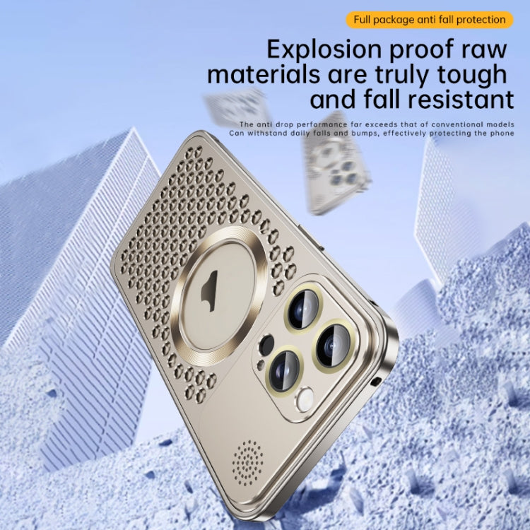 For iPhone 16 Spring Buckle MagSafe Magnetic Metal Aromatherapy Phone Case(Purple) - free shipping - PMc TechLife - Order now!