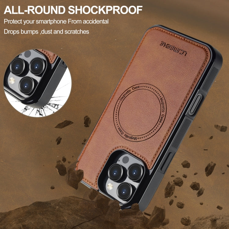 For iPhone 16 Pro Max LC.IMEEKE L5 Series Detachable RFID Card Bag Magsafe Phone Case(Brown) - free shipping - PMC Jewellery - Order now!