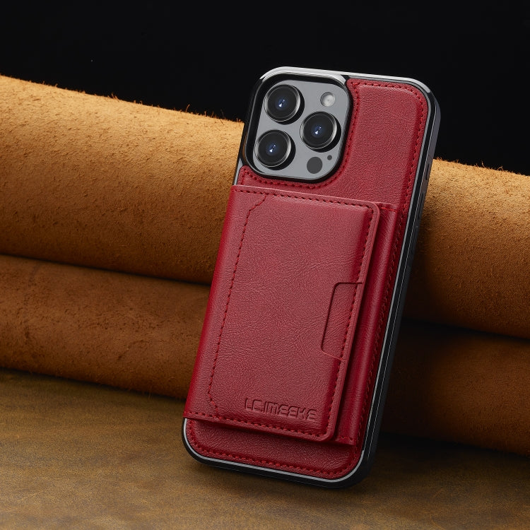 For iPhone 16 Pro Max LC.IMEEKE L5 Series Detachable RFID Card Bag Magsafe Phone Case(Red) - iPhone 16 Pro Max Cases by LC.IMEEKE | Online Shopping South Africa | PMC Jewellery | Buy Now Pay Later Mobicred