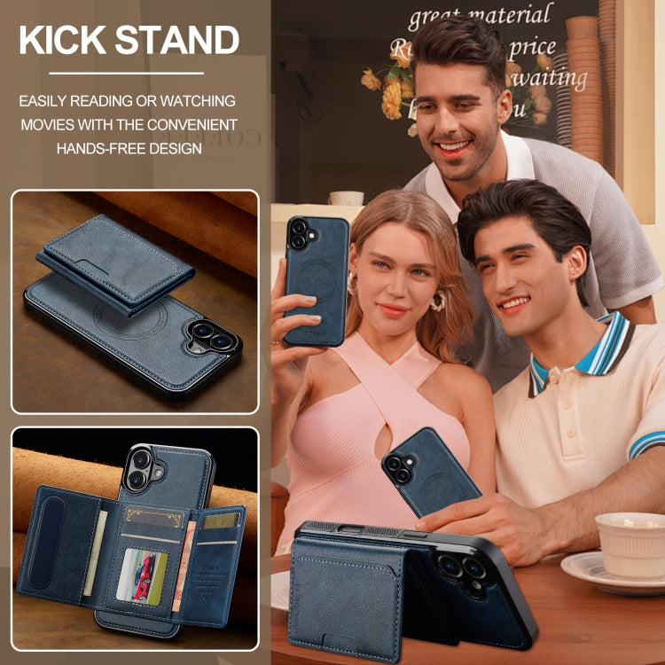 For iPhone 16 LC.IMEEKE L5 Series Detachable RFID Card Bag Magsafe Phone Case(Blue) - iPhone 16 Cases by LC.IMEEKE | Online Shopping South Africa | PMC Jewellery | Buy Now Pay Later Mobicred