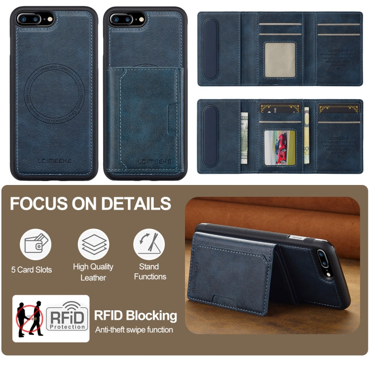 For iPhone 16e LC.IMEEKE L5 Series Detachable RFID Card Bag Magsafe Phone Case(Blue) - iPhone 16e Cases by LC.IMEEKE | Online Shopping South Africa | PMC TechLife | Buy Now Pay Later Mobicred
