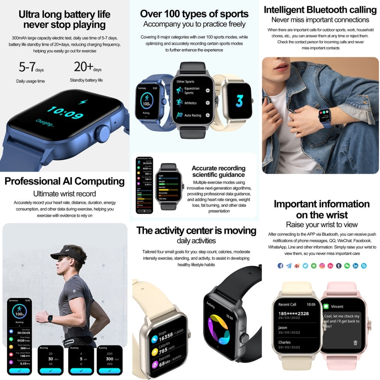 ZW36A 1.83 inch BT Call Smart Watch, Blood oxygen / Blood Pressure / Heart Rate(Black) - Smart Wristbands by PMC TechLife | Online Shopping South Africa | PMC TechLife | Buy Now Pay Later Mobicred