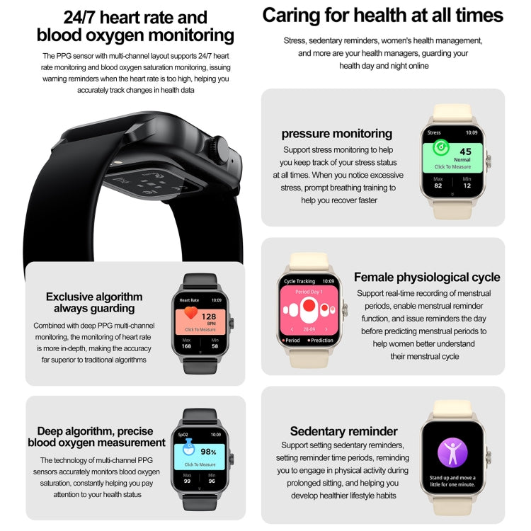ZW36A 1.83 inch BT Call Smart Watch, Blood oxygen / Blood Pressure / Heart Rate(Black) - Smart Wristbands by PMC TechLife | Online Shopping South Africa | PMC TechLife | Buy Now Pay Later Mobicred