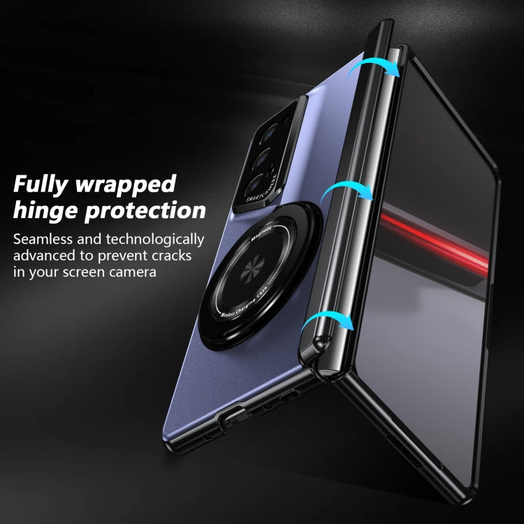 For Honor Magic V2 RSR Porsche Design Gold Medal Rotating Folding Series Ring Holder Phone Case(Blue) - Honor Cases by PMC TechLife | Online Shopping South Africa | PMC TechLife | Buy Now Pay Later Mobicred