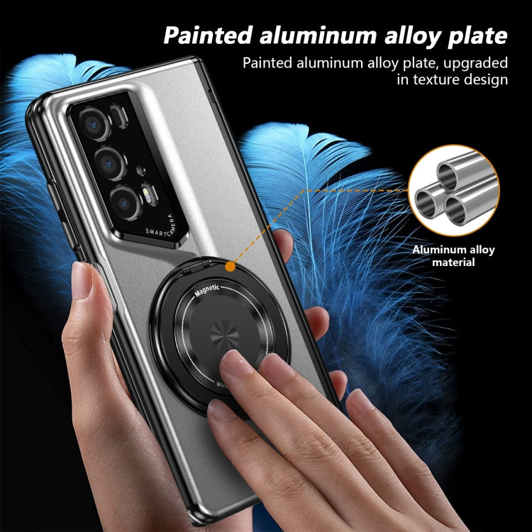 For Honor Magic V2 RSR Porsche Design Gold Medal Rotating Folding Series Ring Holder Phone Case(Silver) - Honor Cases by PMC TechLife | Online Shopping South Africa | PMC TechLife | Buy Now Pay Later Mobicred