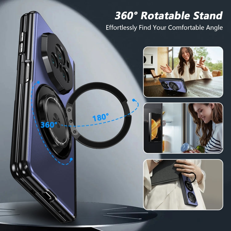 For Honor Magic V3 Gold Medal Rotating Folding Series Ring Holder Phone Case(Blue) - Honor Cases by PMC TechLife | Online Shopping South Africa | PMC TechLife | Buy Now Pay Later Mobicred