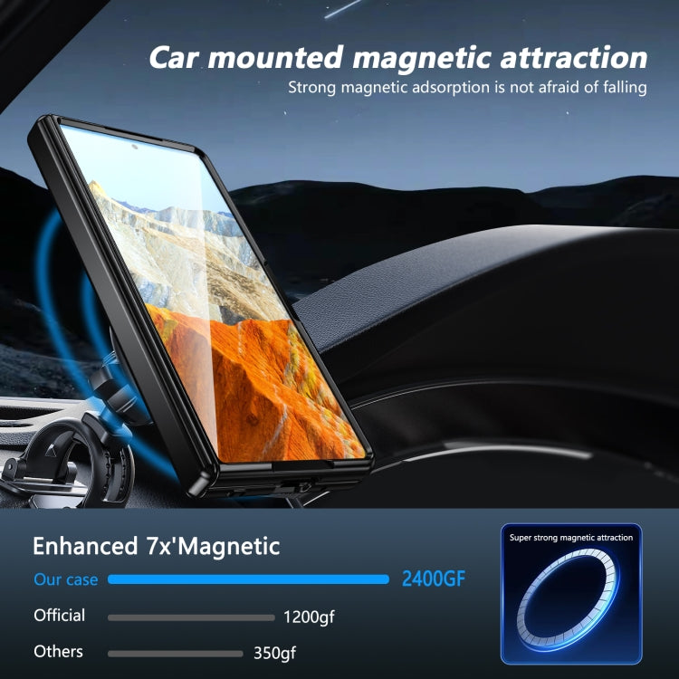 For Honor Magic Vs3 Gold Medal Rotating Folding Series Ring Holder Phone Case(Black) - Honor Cases by PMC TechLife | Online Shopping South Africa | PMC TechLife | Buy Now Pay Later Mobicred
