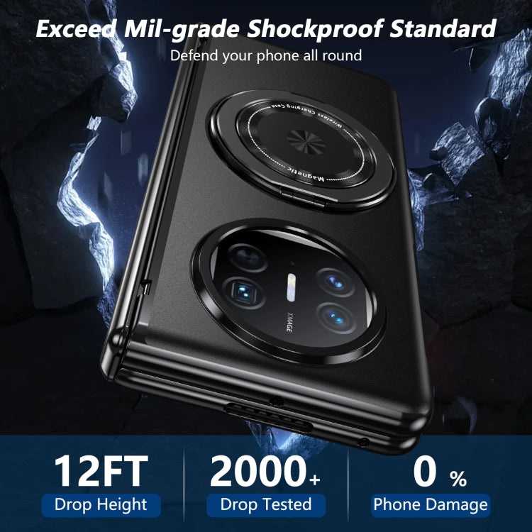 For Huawei Mate X5 Gold Medal Rotating Folding Series Ring Holder Phone Case(Black) - Huawei Cases by PMC TechLife | Online Shopping South Africa | PMC TechLife | Buy Now Pay Later Mobicred