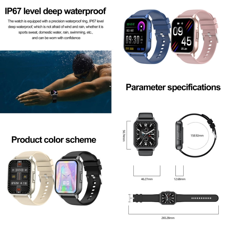 ZW36 1.83 inch BT Call Smart Watch, Blood oxygen / Blood Pressure / Heart Rate(Gold) - Smart Wristbands by PMC TechLife | Online Shopping South Africa | PMC TechLife | Buy Now Pay Later Mobicred