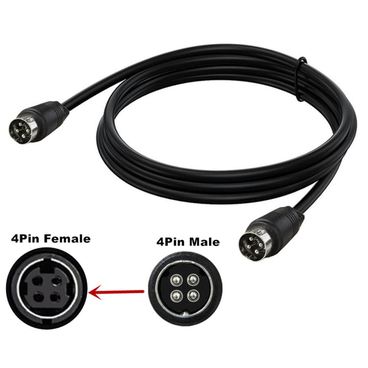 MD DIN 4 Pin Male to Male AC/DC Power Audio Adapter Cable, Length:5m(Black) - Microphone Audio Cable & Connector by PMC TechLife | Online Shopping South Africa | PMC TechLife | Buy Now Pay Later Mobicred