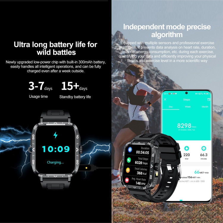 ZW59 1.95 inch BT Call Sports Smart Watch, Blood Oxygen / Heart Rate / Remote Photography(Black) - Smart Wristbands by PMC TechLife | Online Shopping South Africa | PMC TechLife | Buy Now Pay Later Mobicred