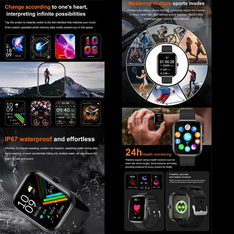 ZW65 2.01 inch Fitness Smart Watch, Blood Oxygen / Blood Pressure / Heart Rate(Black) - Smart Wristbands by PMC TechLife | Online Shopping South Africa | PMC TechLife | Buy Now Pay Later Mobicred