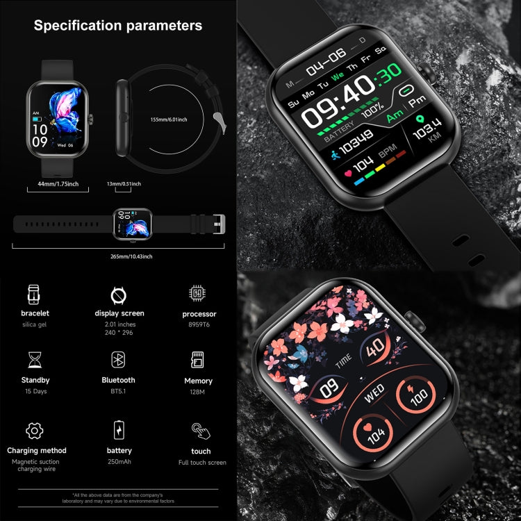 ZW65 2.01 inch Fitness Smart Watch, Blood Oxygen / Blood Pressure / Heart Rate(Blue) - Smart Wristbands by PMC TechLife | Online Shopping South Africa | PMC TechLife | Buy Now Pay Later Mobicred