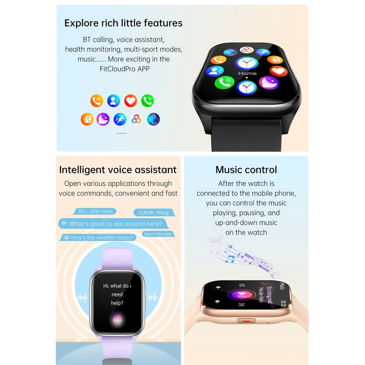KT73S 1.85 inch Square Screen BT Call Smart Watch, Heart Rate / Blood Pressure / Blood Oxygen / Female Health / Sleep Monitoring(Black) - Smart Wristbands by PMC TechLife | Online Shopping South Africa | PMC TechLife | Buy Now Pay Later Mobicred