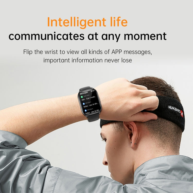 KT73S 1.85 inch Square Screen BT Call Smart Watch, Heart Rate / Blood Pressure / Blood Oxygen / Female Health / Sleep Monitoring(Black) - Smart Wristbands by PMC TechLife | Online Shopping South Africa | PMC TechLife | Buy Now Pay Later Mobicred