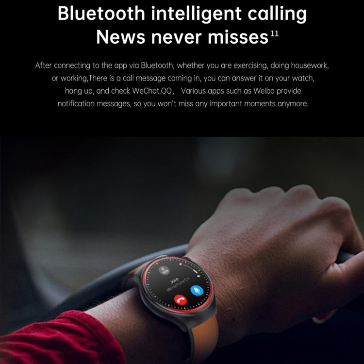 T82 1.43 inch Round Screen BT Call Smart Watch, Heart Rate / Blood Pressure / Blood Oxygen / Sleep / Blood Sugar / HRV / Metope / SOS, Strap:Silicone Blue - Smart Wristbands by PMC TechLife | Online Shopping South Africa | PMC TechLife | Buy Now Pay Later Mobicred