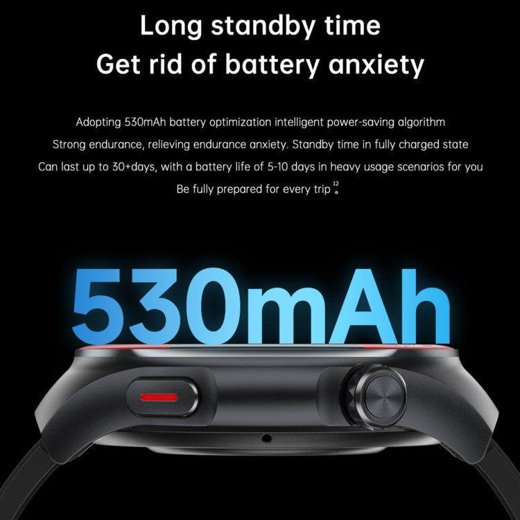 T82 1.43 inch Round Screen BT Call Smart Watch, Heart Rate / Blood Pressure / Blood Oxygen / Sleep / Blood Sugar / HRV / Metope / SOS, Strap:Silicone Blue - Smart Wristbands by PMC TechLife | Online Shopping South Africa | PMC TechLife | Buy Now Pay Later Mobicred