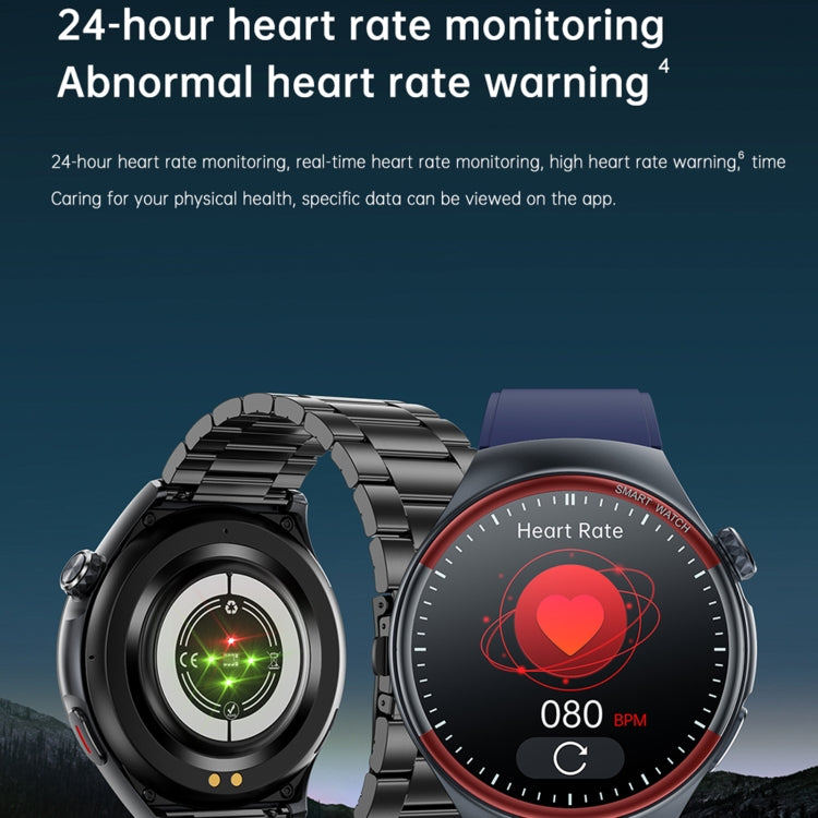 T82 1.43 inch Round Screen BT Call Smart Watch, Heart Rate / Blood Pressure / Blood Oxygen / Sleep / Blood Sugar / HRV / Metope / SOS, Strap:Silicone Blue - Smart Wristbands by PMC TechLife | Online Shopping South Africa | PMC TechLife | Buy Now Pay Later Mobicred