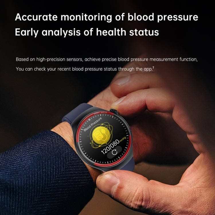 T82 1.43 inch Round Screen BT Call Smart Watch, Heart Rate / Blood Pressure / Blood Oxygen / Sleep / Blood Sugar / HRV / Metope / SOS, Strap:Silicone Blue - Smart Wristbands by PMC TechLife | Online Shopping South Africa | PMC TechLife | Buy Now Pay Later Mobicred