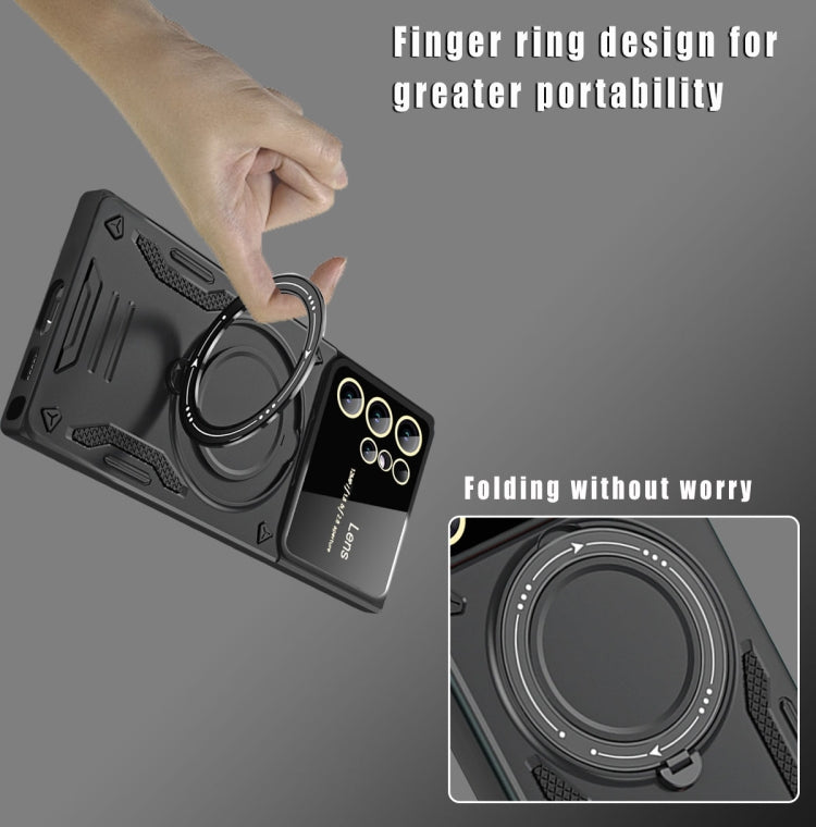 For Samsung Galaxy S25 Ultra 5G Large Window MagSafe Holder Phone Case(Purple) - free shipping - PMC Jewellery - Order now!