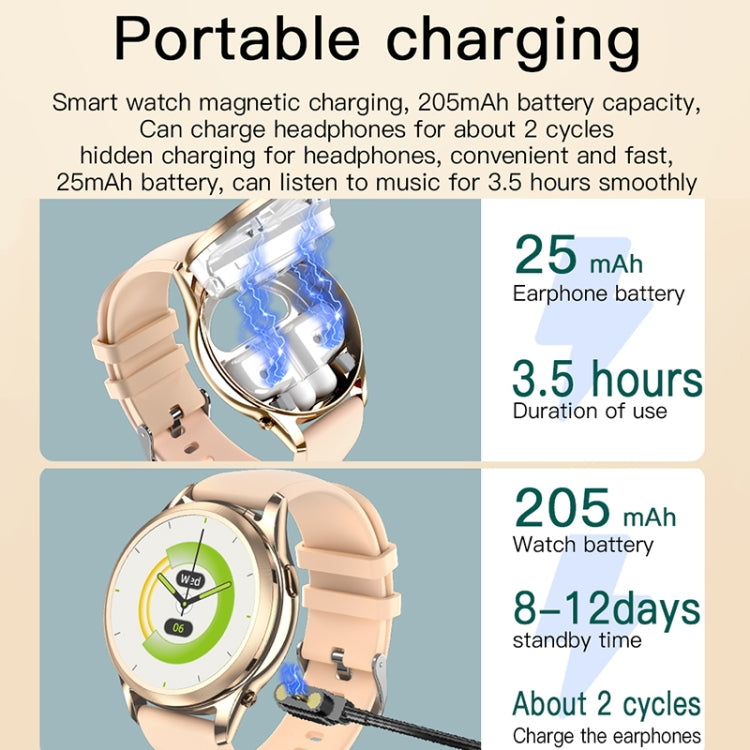 X17 mini 1.27 inch IP67 Waterproof 2 in 1 Bluetooth Earphone Smart Watch(Gold) - Smart Wristbands by PMC TechLife | Online Shopping South Africa | PMC TechLife | Buy Now Pay Later Mobicred