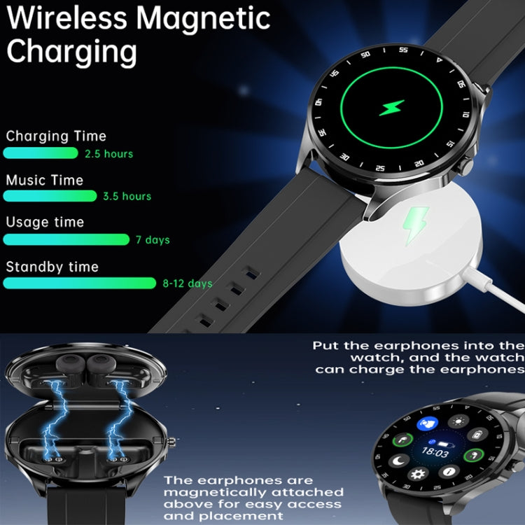 X20 1.43 inch IP67 Waterproof 2 in 1 Bluetooth Earphone Smart Watch(Black) - Smart Wristbands by PMC TechLife | Online Shopping South Africa | PMC TechLife | Buy Now Pay Later Mobicred