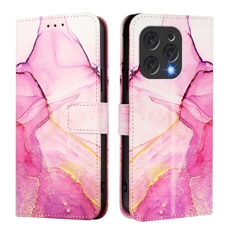 For Doogee N55 Plus PT003 Marble Pattern Flip Leather Phone Case(Pink Purple Gold) - More Brand by PMC TechLife | Online Shopping South Africa | PMC TechLife | Buy Now Pay Later Mobicred