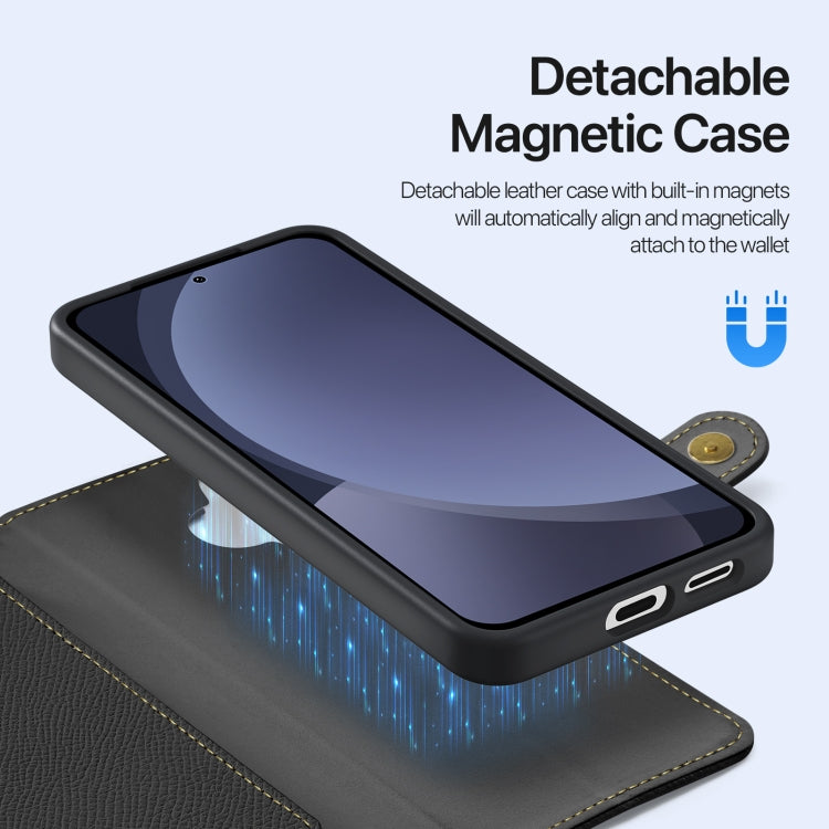 For Samsung Galaxy S25 5G DUX DUCIS Lawa Series 2 in 1 Wallet Zipper Detachable MagSafe Phone Case with Lanyard(Black) - Galaxy S25 5G Cases by DUX DUCIS | Online Shopping South Africa | PMC Jewellery | Buy Now Pay Later Mobicred