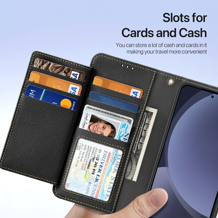 For Samsung Galaxy S25 5G DUX DUCIS Lawa Series 2 in 1 Wallet Zipper Detachable MagSafe Phone Case with Lanyard(Black) - Galaxy S25 5G Cases by DUX DUCIS | Online Shopping South Africa | PMC Jewellery | Buy Now Pay Later Mobicred