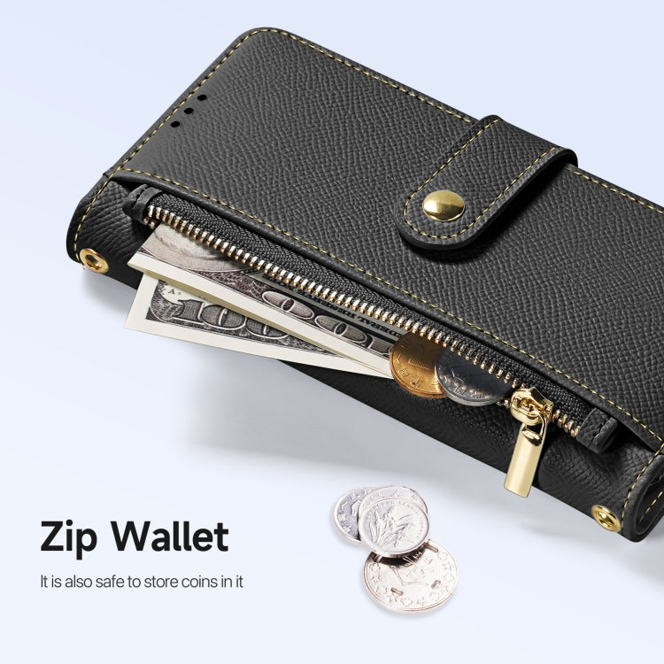 For Samsung Galaxy S25 5G DUX DUCIS Lawa Series 2 in 1 Wallet Zipper Detachable MagSafe Phone Case with Lanyard(Black) - Galaxy S25 5G Cases by DUX DUCIS | Online Shopping South Africa | PMC Jewellery | Buy Now Pay Later Mobicred