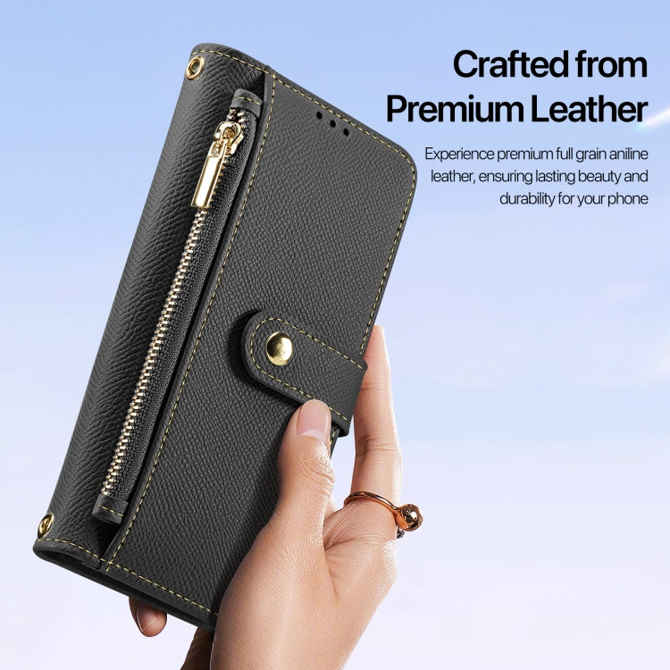 For Samsung Galaxy S25 5G DUX DUCIS Lawa Series 2 in 1 Wallet Zipper Detachable MagSafe Phone Case with Lanyard(Black) - Galaxy S25 5G Cases by DUX DUCIS | Online Shopping South Africa | PMC Jewellery | Buy Now Pay Later Mobicred