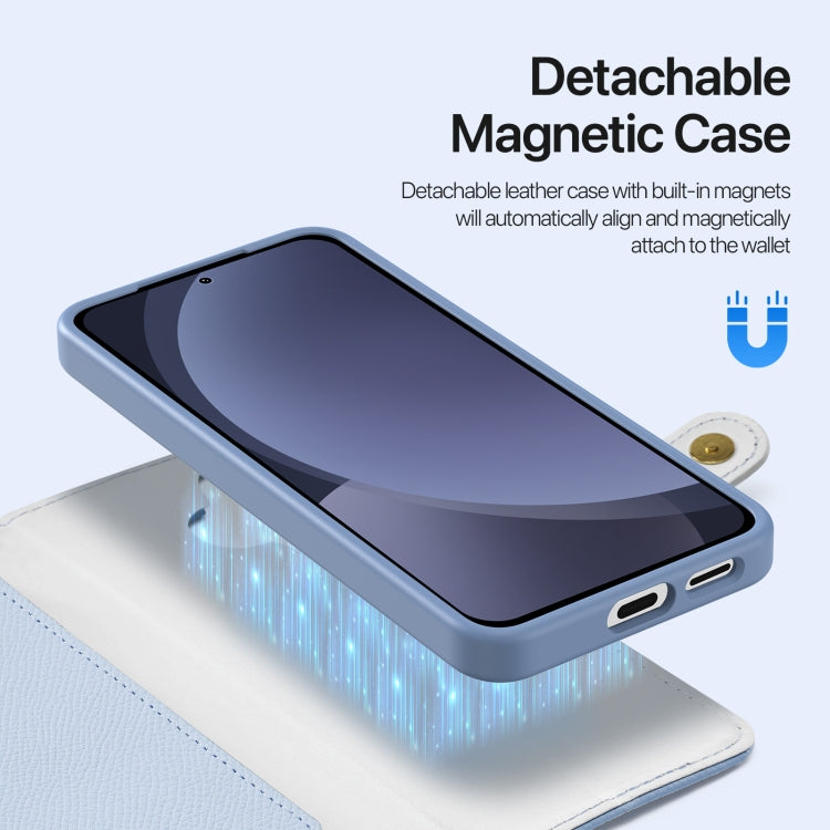 For Samsung Galaxy S25 5G DUX DUCIS Lawa Series 2 in 1 Wallet Zipper Detachable MagSafe Phone Case with Lanyard(Light Blue) - free shipping - PMC Jewellery - Order now!