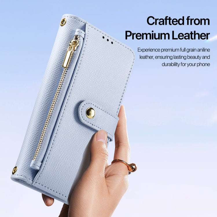 For Samsung Galaxy S25 5G DUX DUCIS Lawa Series 2 in 1 Wallet Zipper Detachable MagSafe Phone Case with Lanyard(Light Blue) - free shipping - PMC Jewellery - Order now!