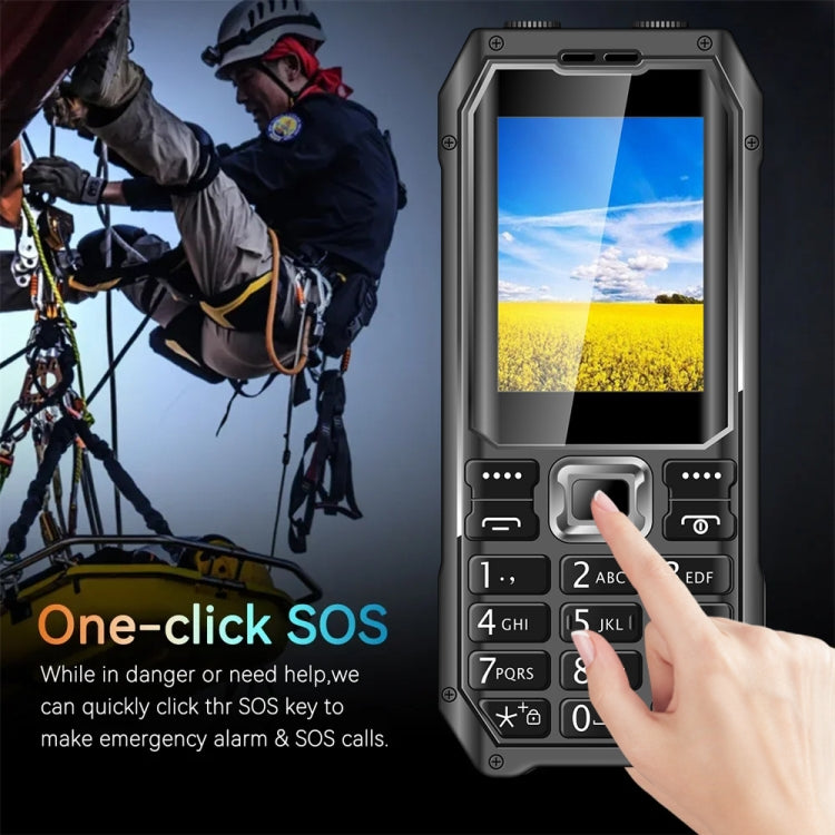 Q6000 Elder Keypad Phone, 2.4 inch, 6800mAh, Dual Flashlights, 21 Keys, SOS, FM, Dual SIM, GSM, Plug:US Plug(Black) - free shipping - PMC Jewellery - Order now!