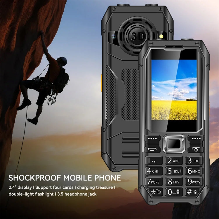 Q6000 Elder Keypad Phone, 2.4 inch, 6800mAh, Dual Flashlights, 21 Keys, SOS, FM, Dual SIM, GSM, Plug:US Plug(Black) - free shipping - PMC Jewellery - Order now!
