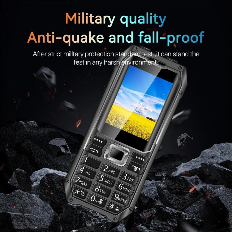 Q6000 Elder Keypad Phone, 2.4 inch, 6800mAh, Dual Flashlights, 21 Keys, SOS, FM, Dual SIM, GSM, Plug:US Plug(Black) - free shipping - PMC Jewellery - Order now!