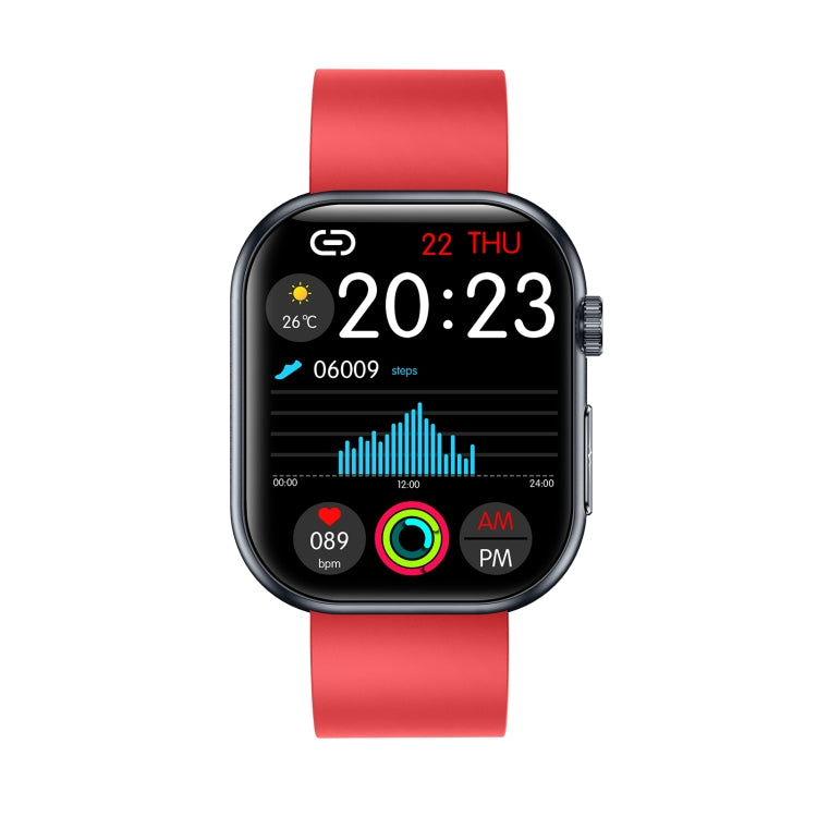 ET587 1.95 inch AMOLED Screen Smart Watch, ECG Electrocardiogram/Blood Sugar Monitoring(Red) - Smart Watches by PMC TechLife | Online Shopping South Africa | PMC TechLife | Buy Now Pay Later Mobicred